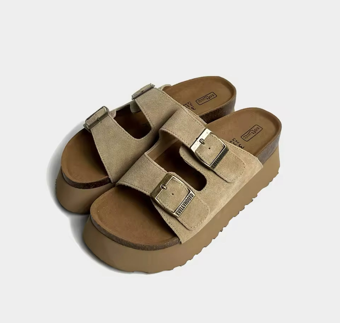 Mules en cuir de vache