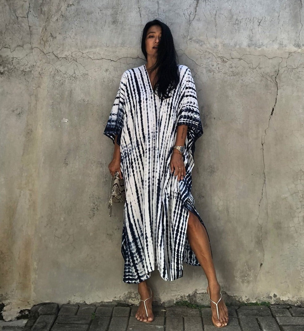 Robe de plage ample à fleurs teintées au halo Opération réussie