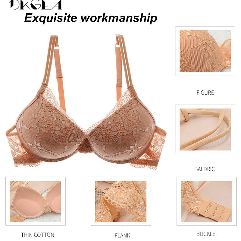 Ensemble de sous-vêtements en coton épais pour femmes, soutien-gorge super froncé, soutien-gorge sexy noir, culotte, lingerie en dentelle, bonnets A, B et C, soutien-gorge push-up