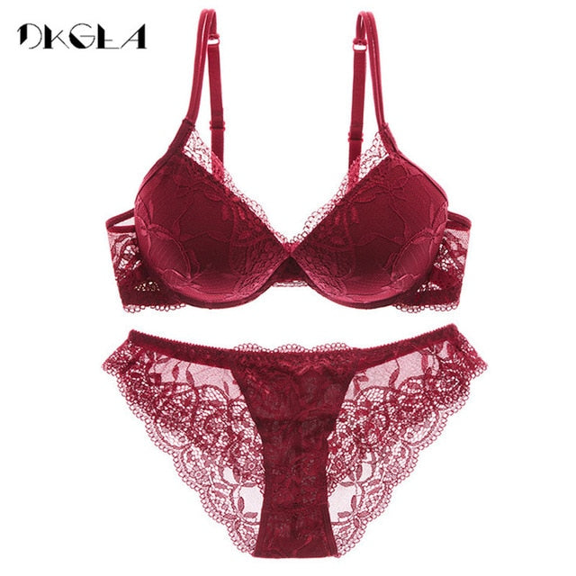 Ensemble de sous-vêtements en coton épais pour femmes, soutien-gorge super froncé, soutien-gorge sexy noir, culotte, lingerie en dentelle, bonnets A, B et C, soutien-gorge push-up