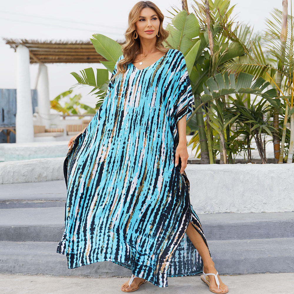 Robe de plage à séchage rapide, ample, grande taille, robe de vacances, jupe de plage, bikini, chemise de protection solaire
