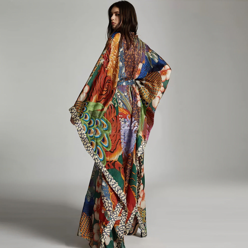 Chemisier de plage Kimono Cardigan Robe de vacances Bikini Crème solaire