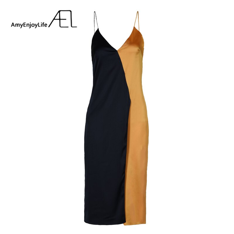 Robe à bretelles spaghetti en satin tendance pour femme, vêtement sexy et décontracté