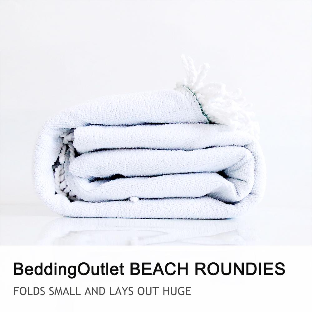 Serviette de plage ronde en microfibre pour adultes, serviette d'été à pompons, tapis de yoga, imprimée à la main, 150 cm