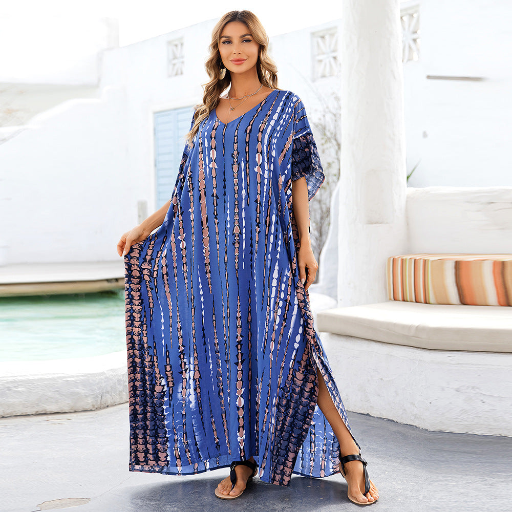 Robe de plage à séchage rapide, ample, grande taille, robe de vacances, jupe de plage, bikini, chemise de protection solaire