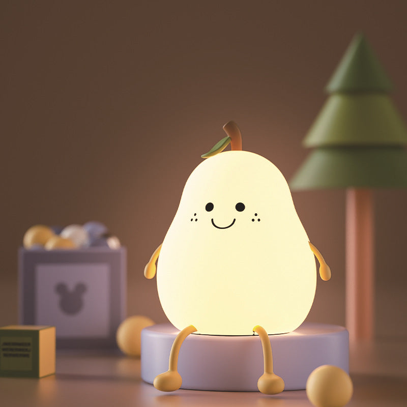 Veilleuse créative colorée en forme de poire, canard, poire, cadeau pour couple, veilleuse mignonne en silicone, veilleuse pour dormirt Sleeping Night Light