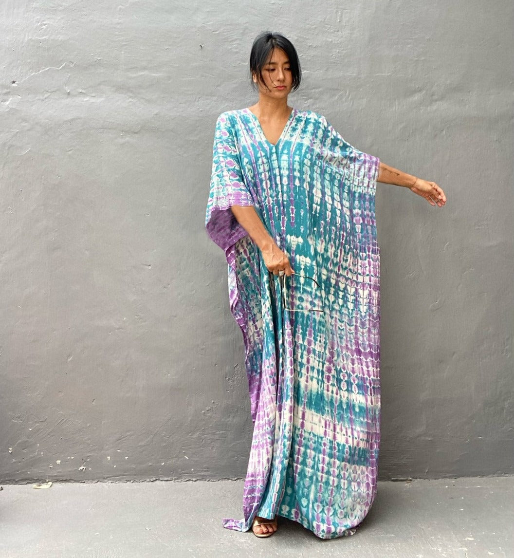 Robe de plage ample à fleurs teintées au halo Opération réussie