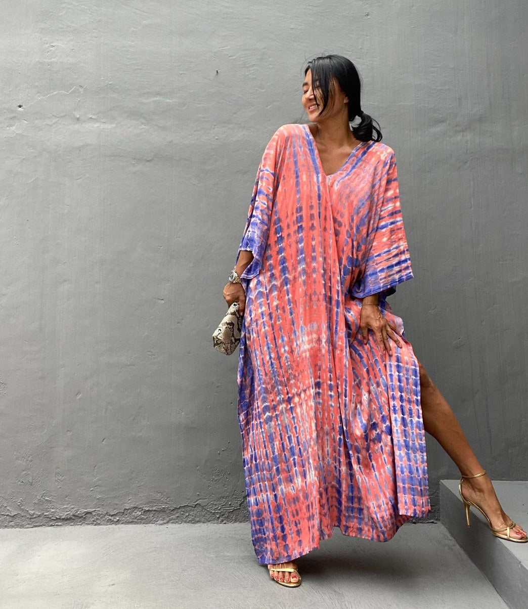 Robe de plage ample à fleurs teintées au halo Opération réussie