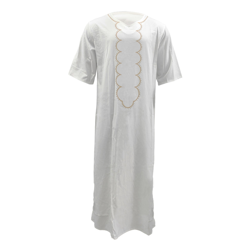 Robe Qamis pour homme, ample, décontractée à col en V et manches mi-longues