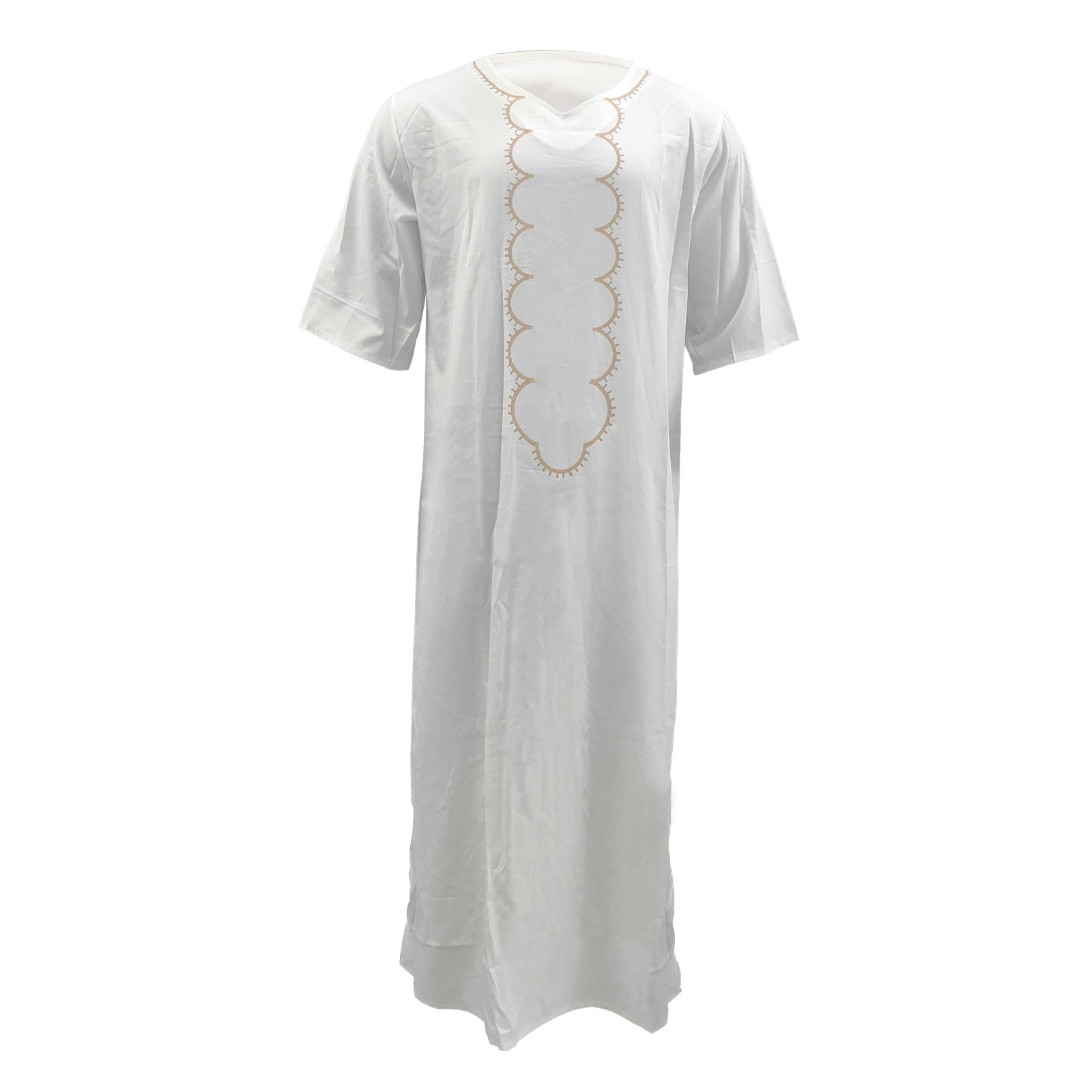 Robe Qamis pour homme, ample, décontractée à col en V et manches mi-longues