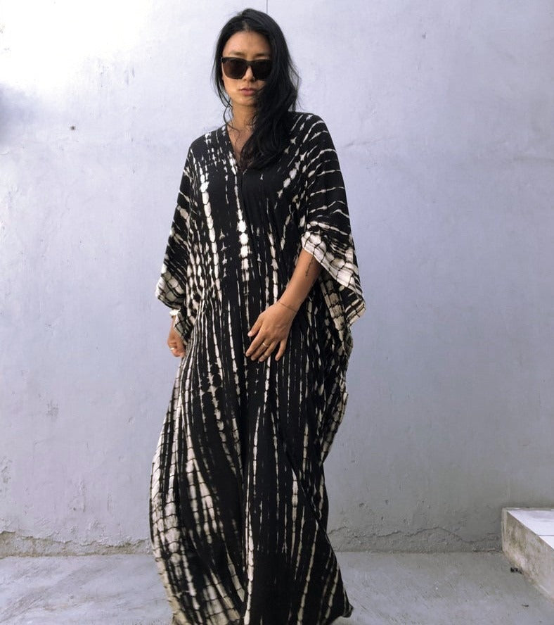 Robe de plage ample à fleurs teintées au halo Opération réussie