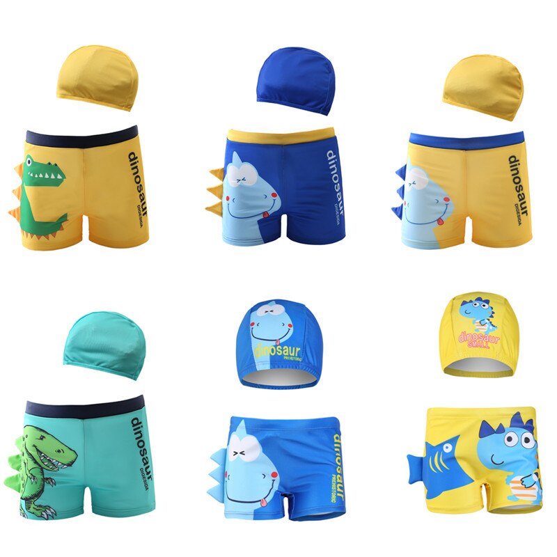 Maillot de bain pour garçon de 2 à 10 ans, maillot de bain pour enfant, maillot de bain Dinosaur avec chapeau