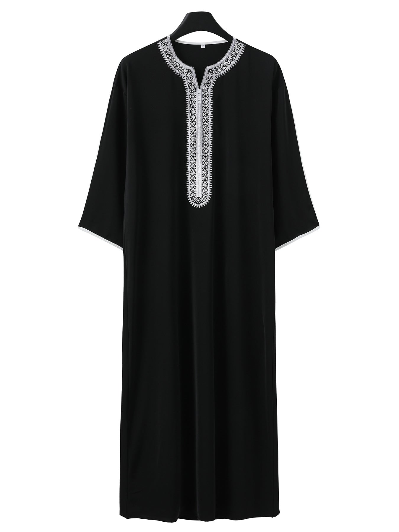 Robe Qamis à manches longues pour homme, style arabe du Moyen-Orient, brodée avec une enveloppe rouge