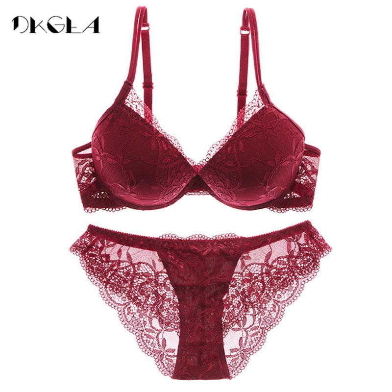 Ensemble de sous-vêtements en coton épais pour femmes, soutien-gorge super froncé, soutien-gorge sexy noir, culotte, lingerie en dentelle, bonnets A, B et C, soutien-gorge push-up