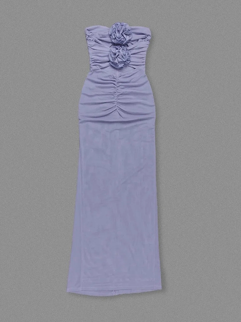Robe longue sexy à fleurs 3D ajourée pour femme, élégante, épaules dénudées, sans manches, dos nu, robe de soirée