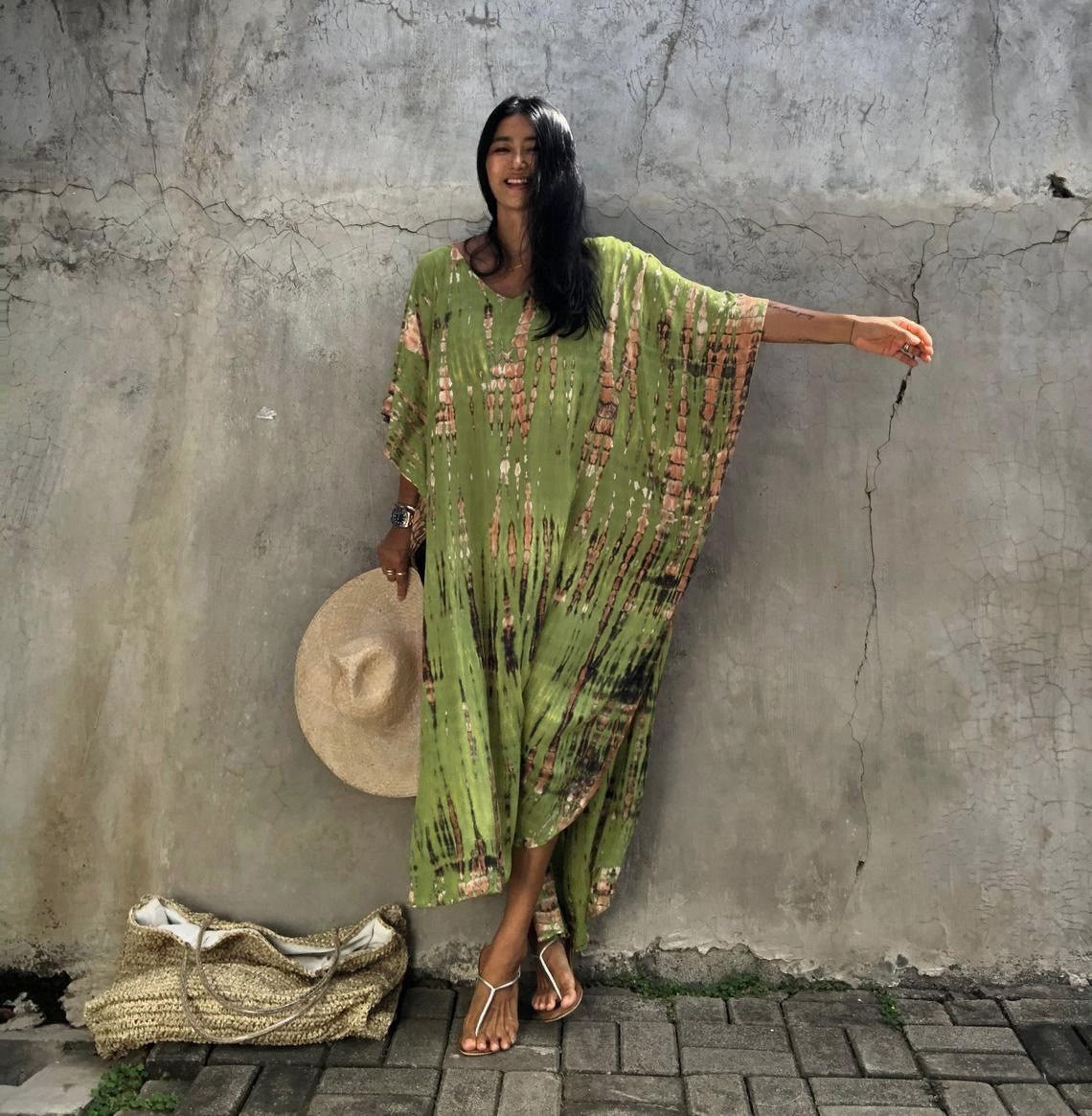 Robe de plage ample à fleurs teintées au halo Opération réussie
