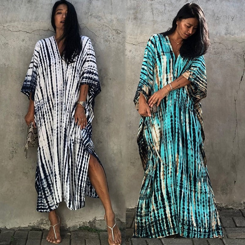 Robe de plage ample à fleurs teintées au halo Opération réussie