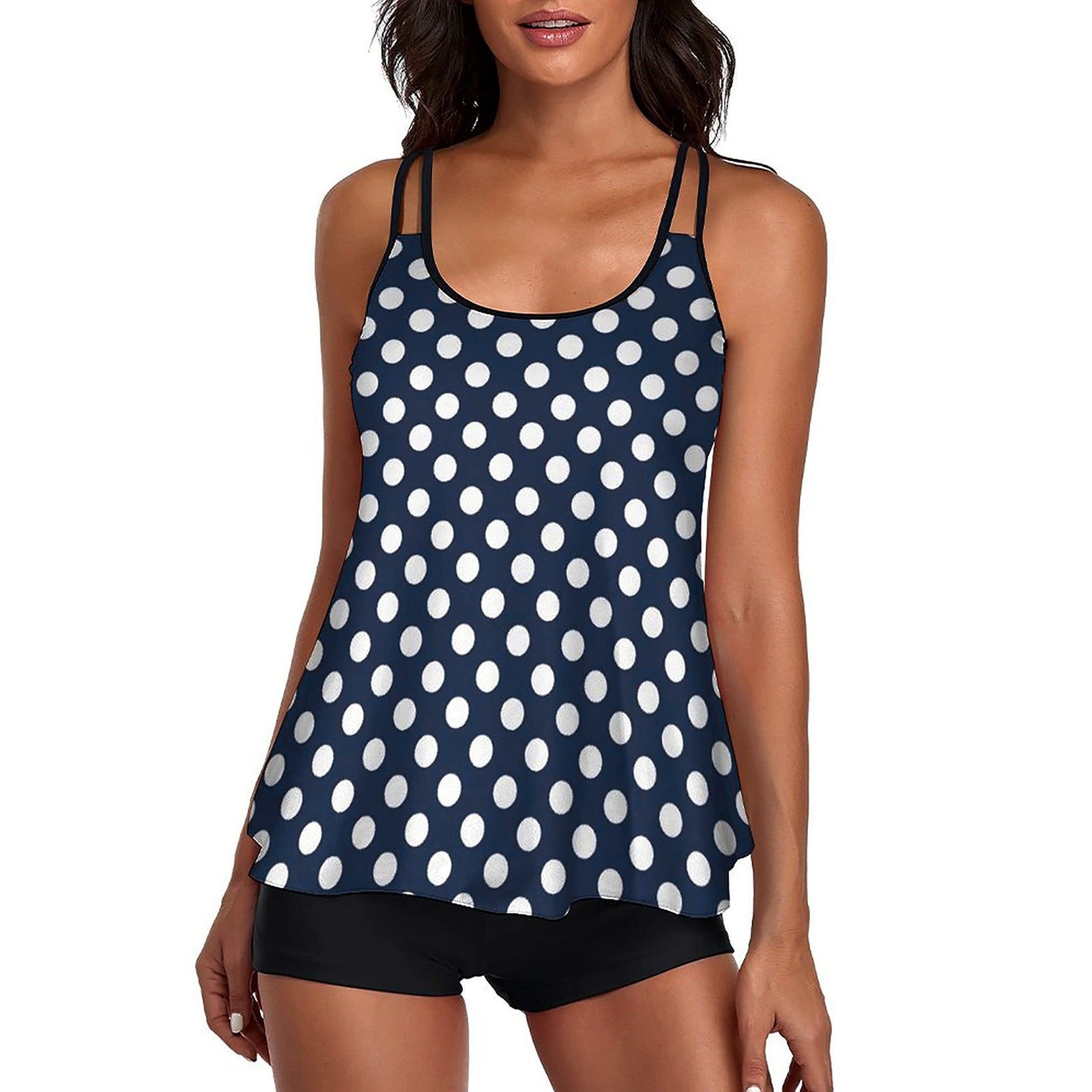Maillot de bain deux pièces sans manches pour femme, avec gilet et short