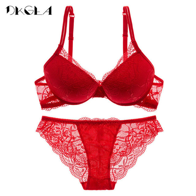 Ensemble de sous-vêtements en coton épais pour femmes, soutien-gorge super froncé, soutien-gorge sexy noir, culotte, lingerie en dentelle, bonnets A, B et C, soutien-gorge push-up