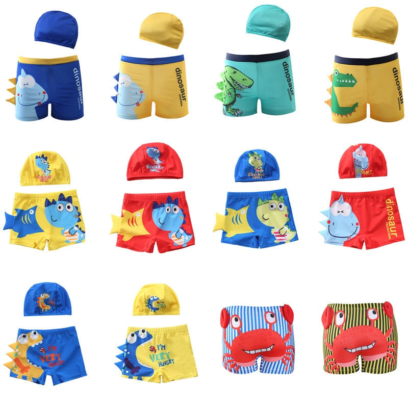 Maillot de bain pour garçon de 2 à 10 ans, maillot de bain pour enfant, maillot de bain Dinosaur avec chapeau
