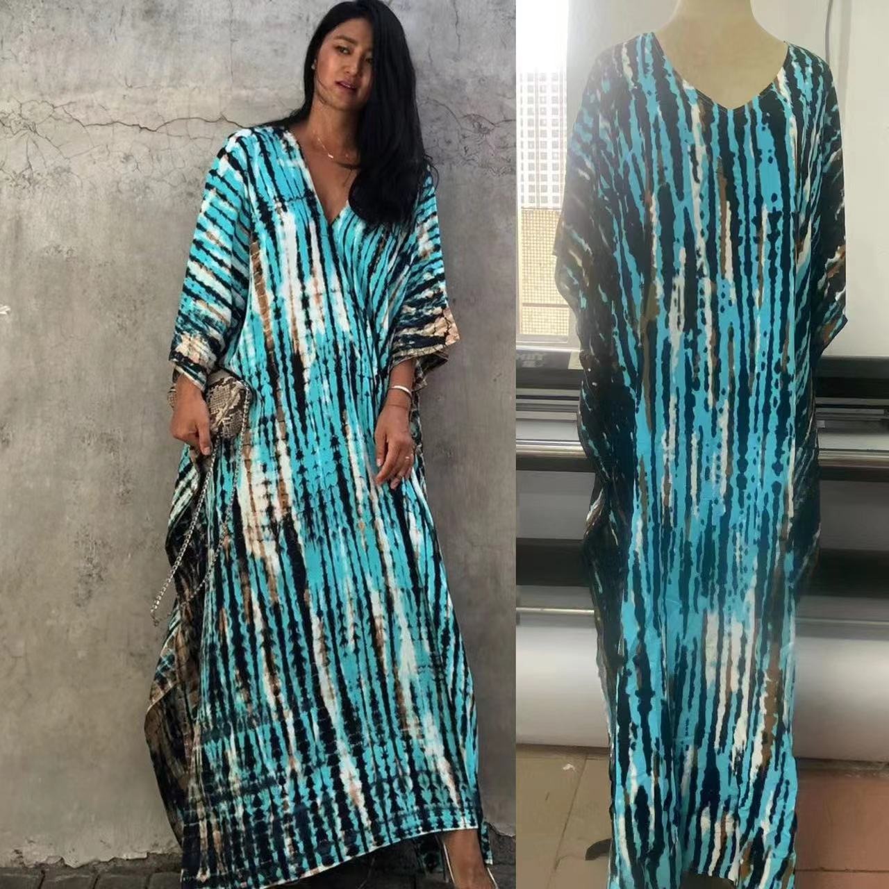 Robe de plage ample à fleurs teintées au halo Opération réussie