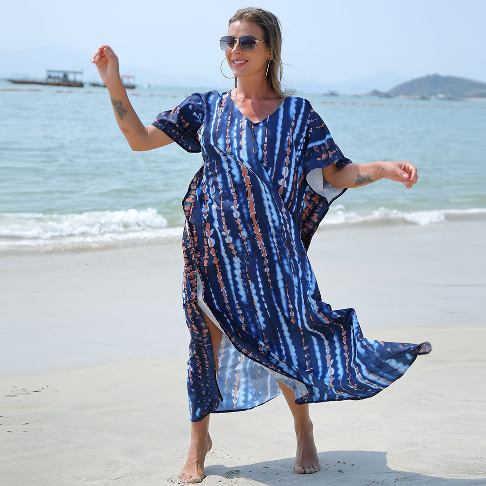 Robe de plage à séchage rapide, ample, grande taille, robe de vacances, jupe de plage, bikini, chemise de protection solaire