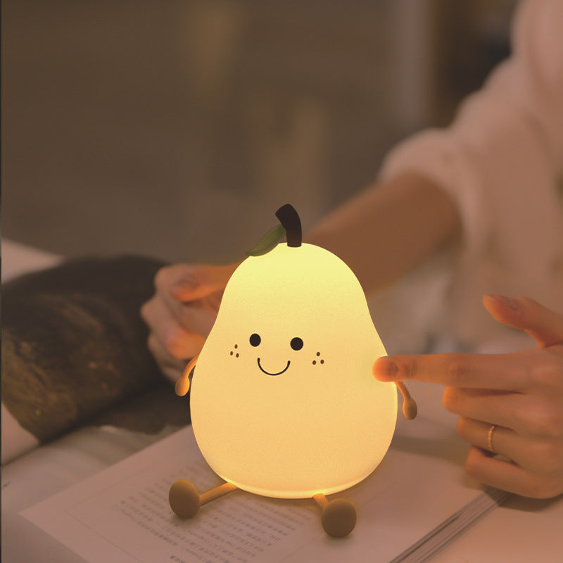 Veilleuse créative colorée en forme de poire, canard, poire, cadeau pour couple, veilleuse mignonne en silicone, veilleuse pour dormirt Sleeping Night Light