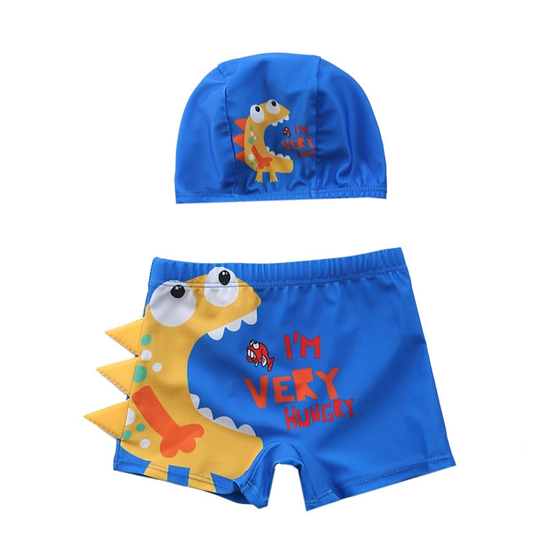 Maillot de bain pour garçon de 2 à 10 ans, maillot de bain pour enfant, maillot de bain Dinosaur avec chapeau