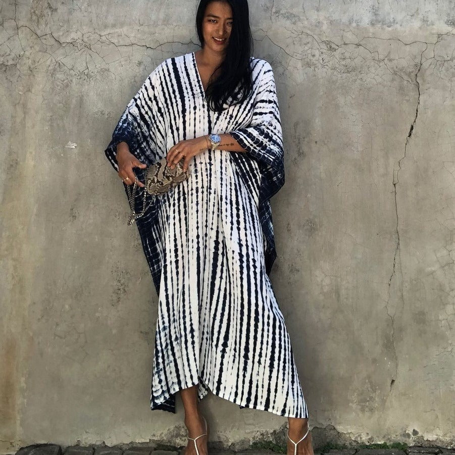 Robe de plage ample à fleurs teintées au halo Opération réussie