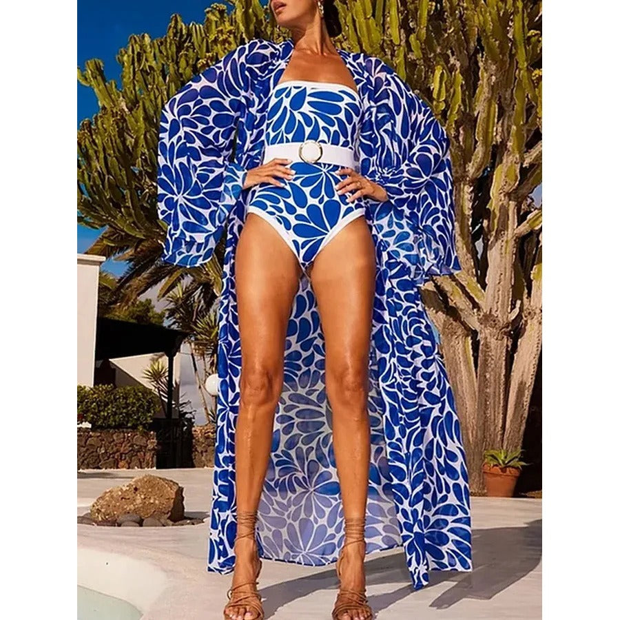 Maillot de bain une pièce imprimé tendance pour femme, style rétro français, style station thermale