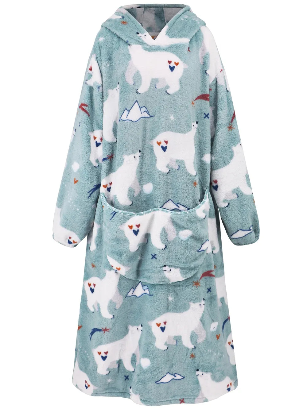 Pocketed Long Sleeve Hooded Lounge Dress
