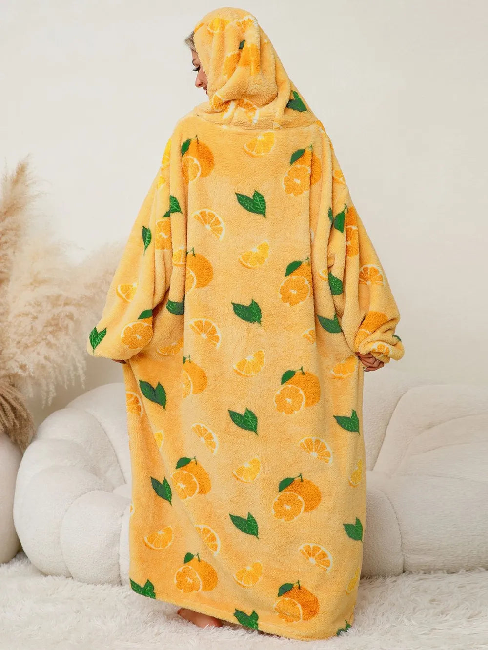Pocketed Long Sleeve Hooded Lounge Dress