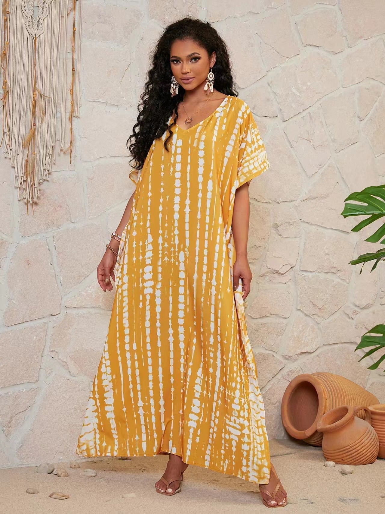 Robe de plage ample à fleurs teintées au halo Opération réussie