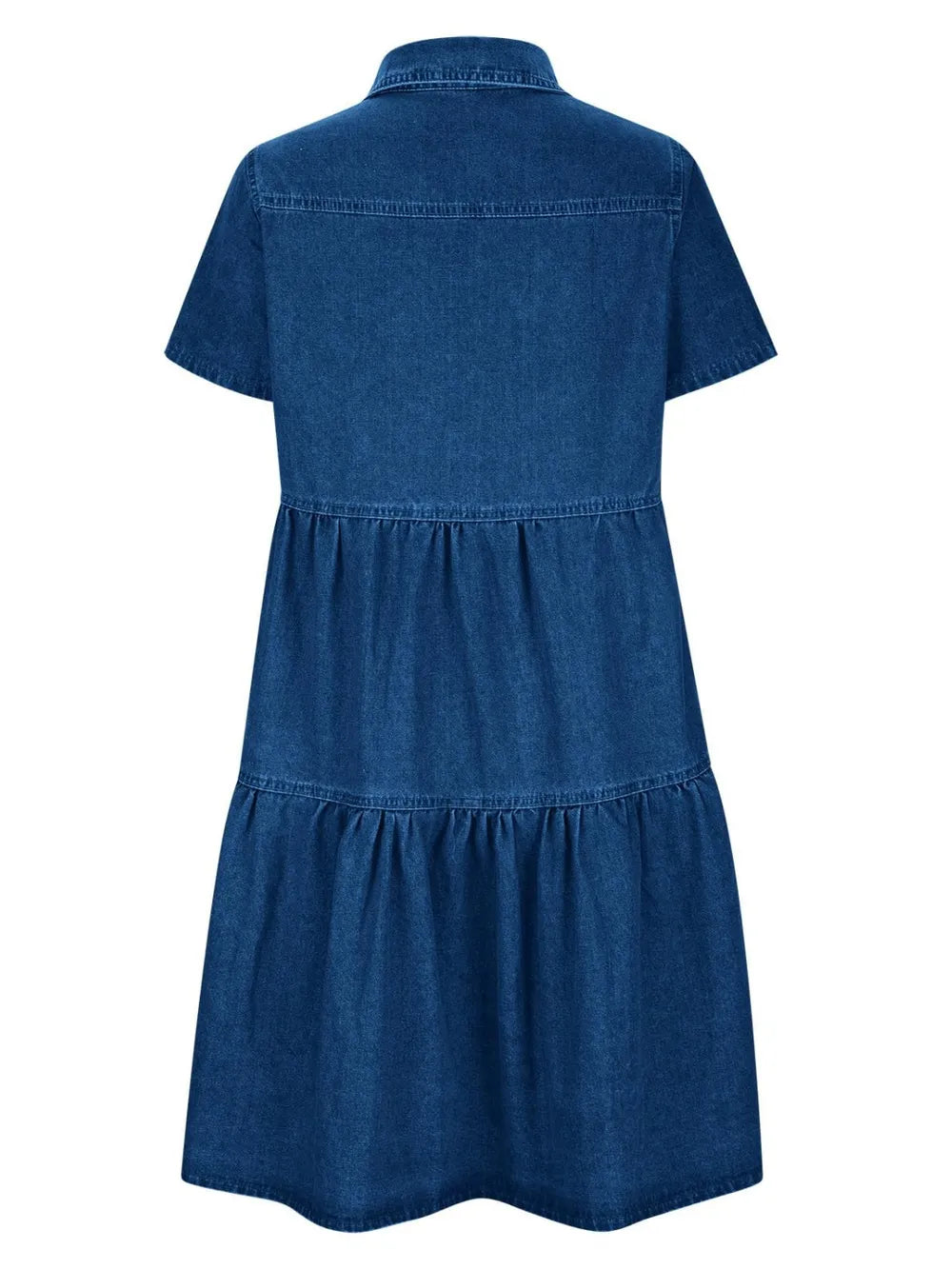 Robe en jean à poches, col boutonné, manches courtes Opération réussie
