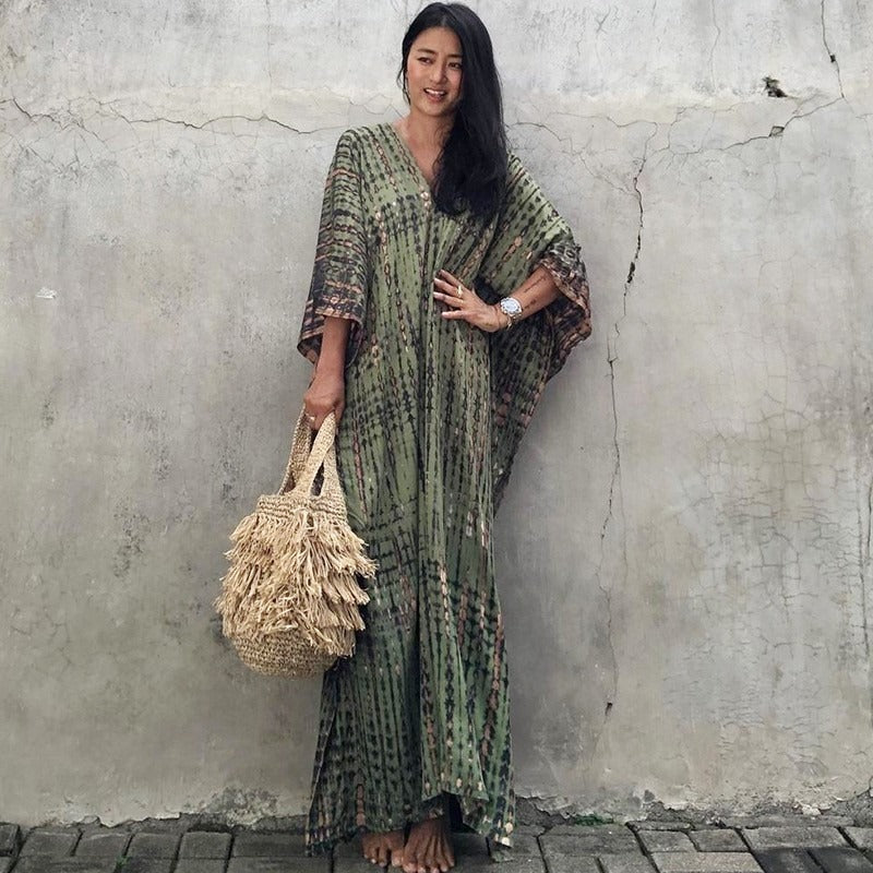 Robe de plage ample à fleurs teintées au halo Opération réussie
