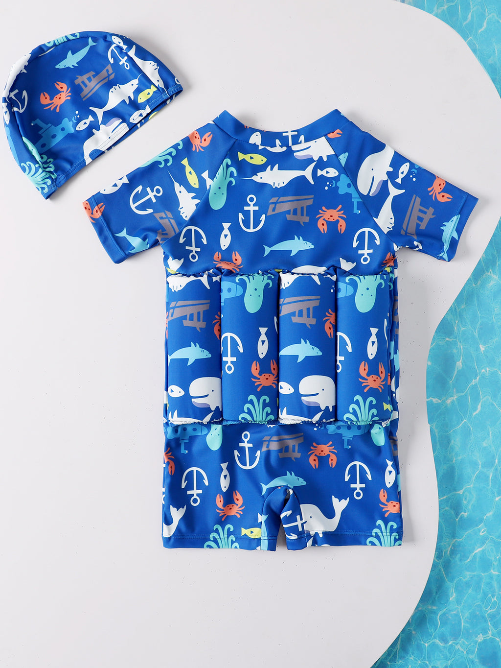 Maillot de bain flottant une pièce pour bébé, garçon et fille