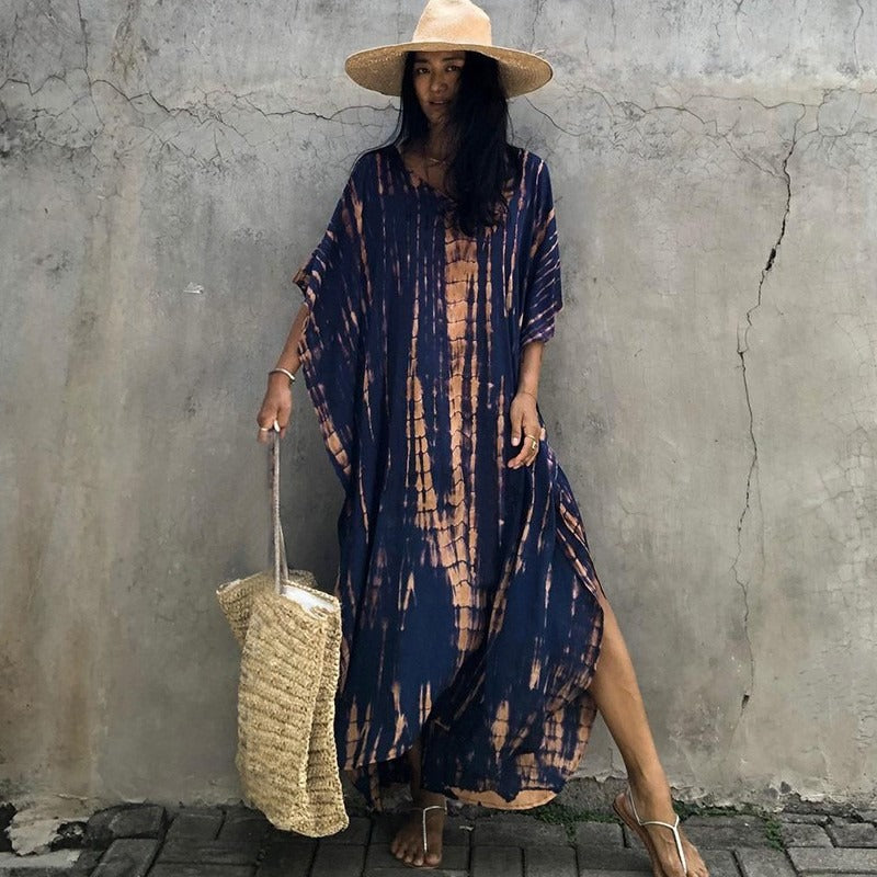 Robe de plage ample à fleurs teintées au halo Opération réussie