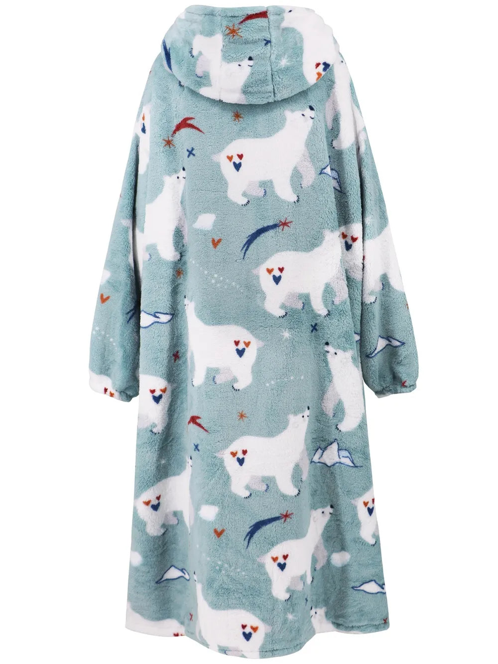 Pocketed Long Sleeve Hooded Lounge Dress