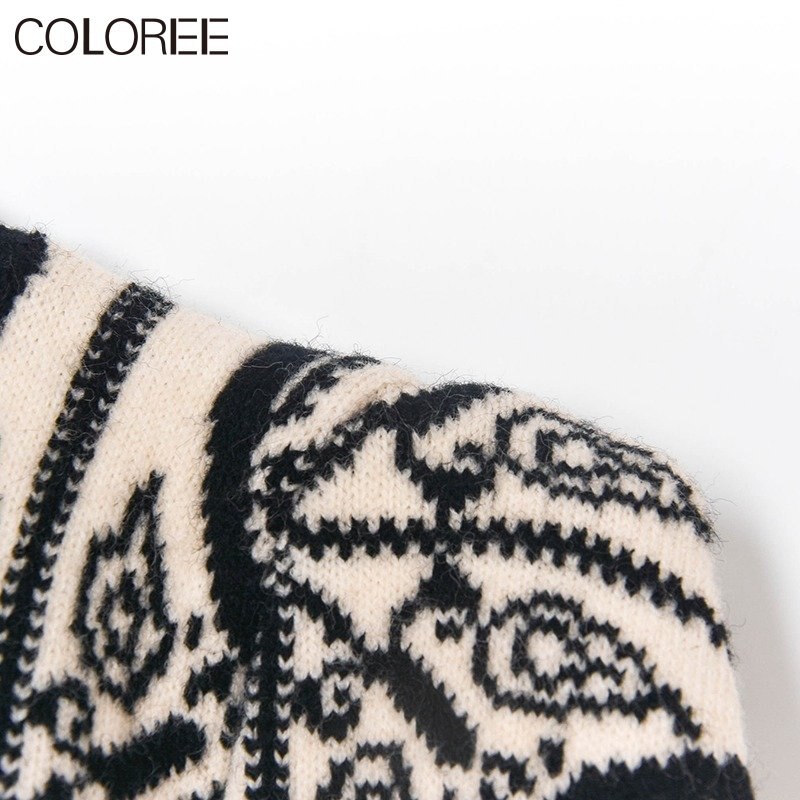 Pulls vintage en jacquard et perles pour femmes, mode automne-hiver, vêtements de créateurs