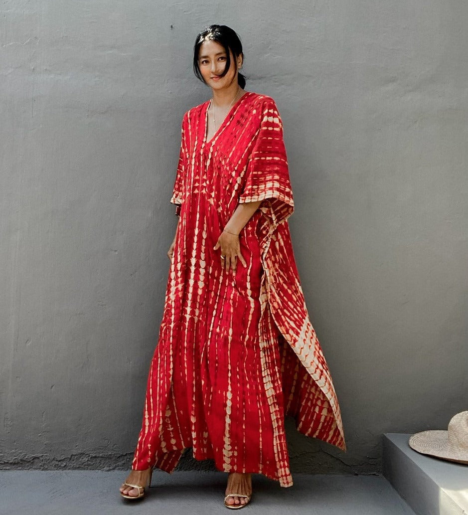 Robe de plage ample à fleurs teintées au halo Opération réussie