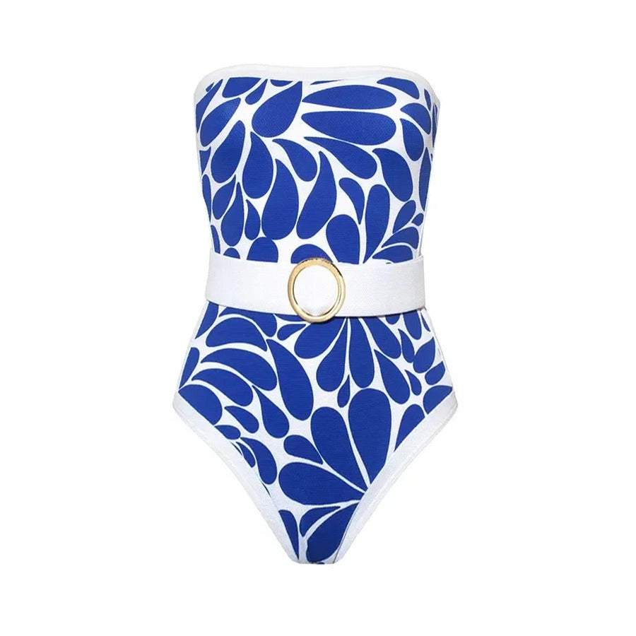 Maillot de bain une pièce imprimé tendance pour femme, style rétro français, style station thermale