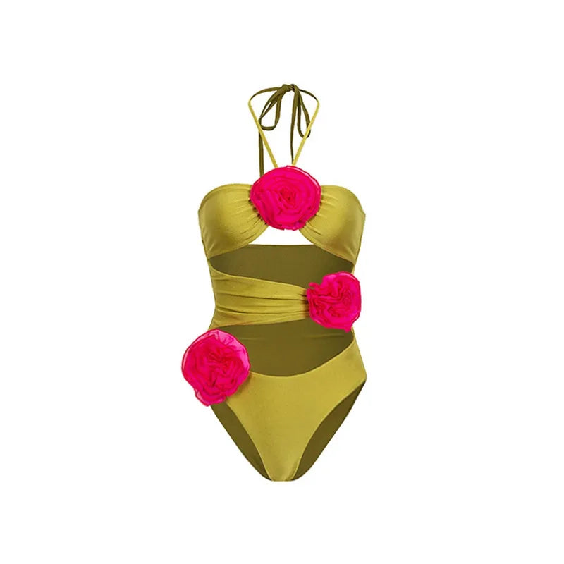Maillot de bain une pièce à bretelles et jupe, imprimé floral, amincissant, pour femme, vêtements de plage