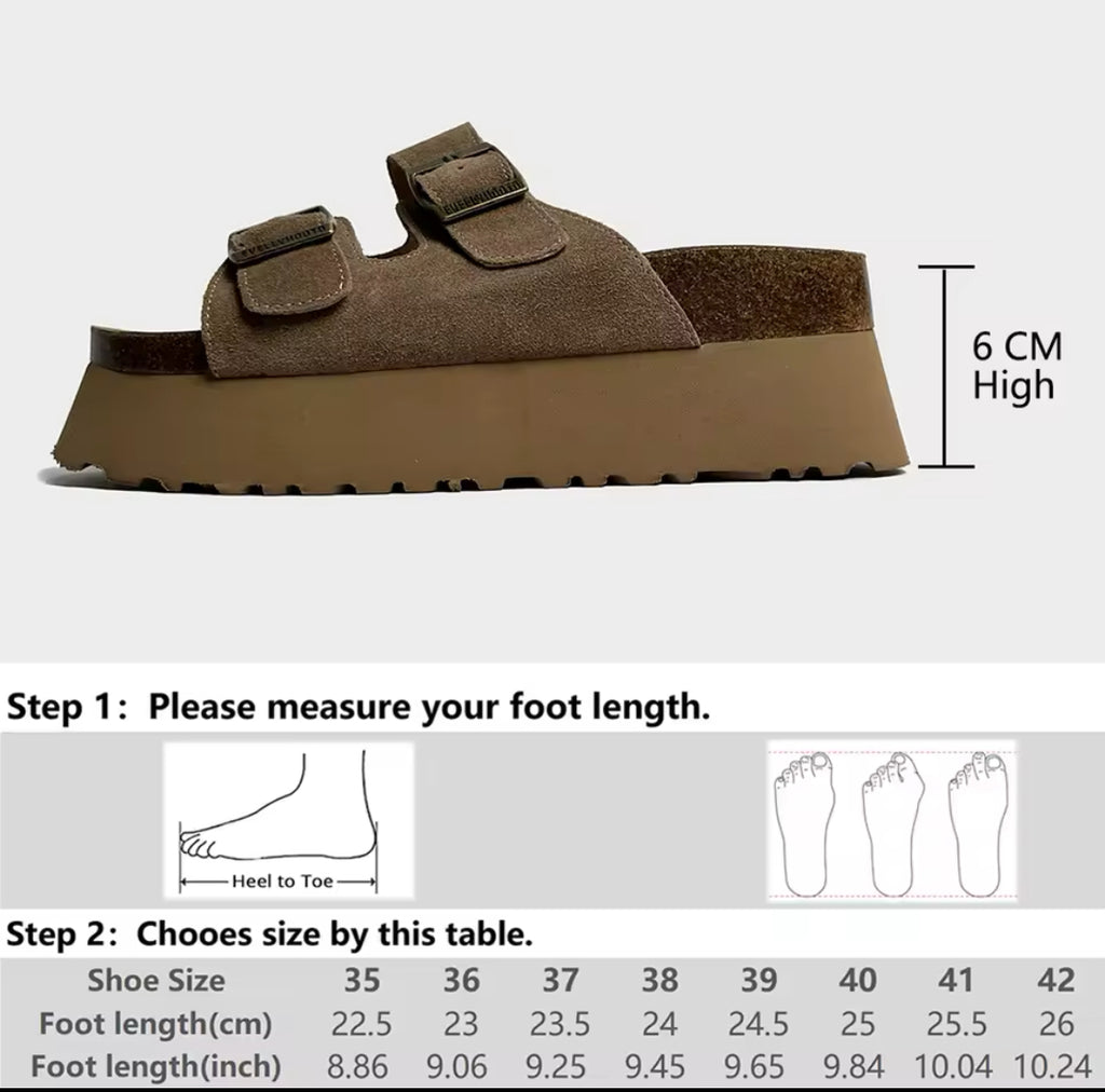 Mules en cuir de vache
