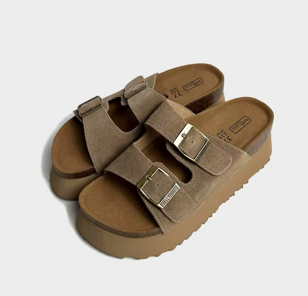 Mules en cuir de vache